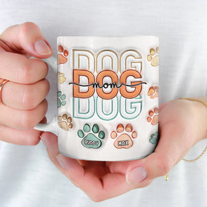 Je suis un amoureux des chiens - Tasse imprimée personnalisée avec effet gonflé en 3D pour chiens et chats - Cadeau de Noël pour les propriétaires d'animaux de compagnie, les amoureux des animaux de compagnie